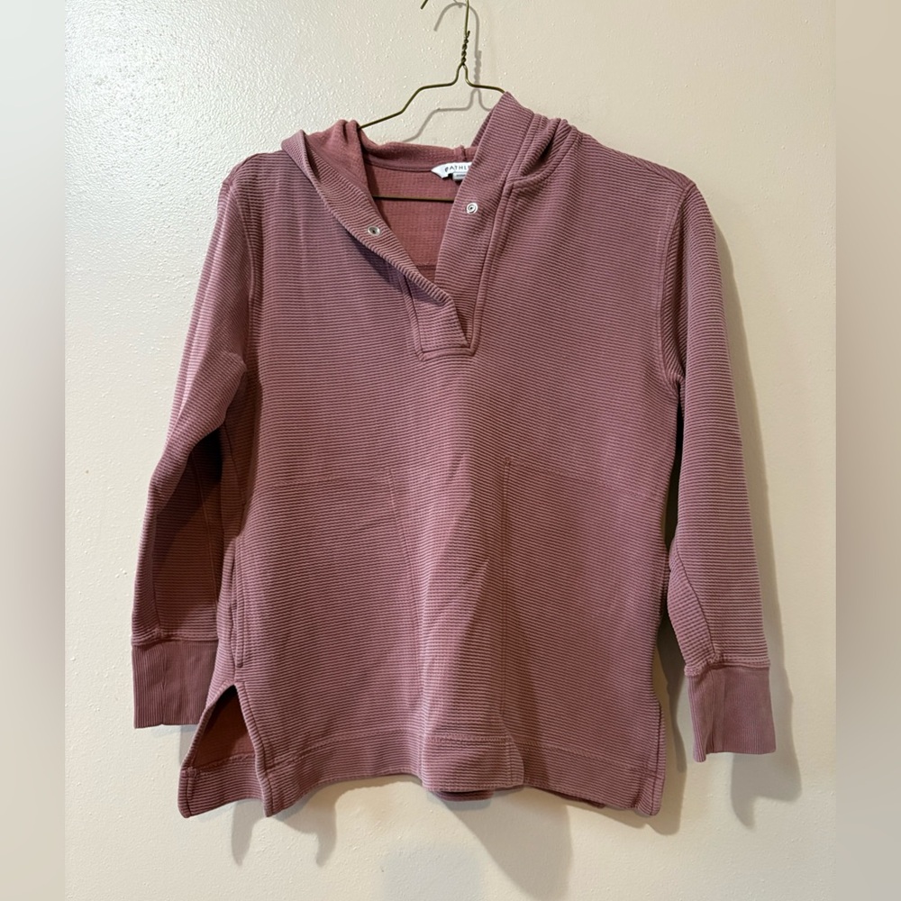 Athleta Coaster Luxe Waffle Hoodie in Tawny Rose women’s size Small